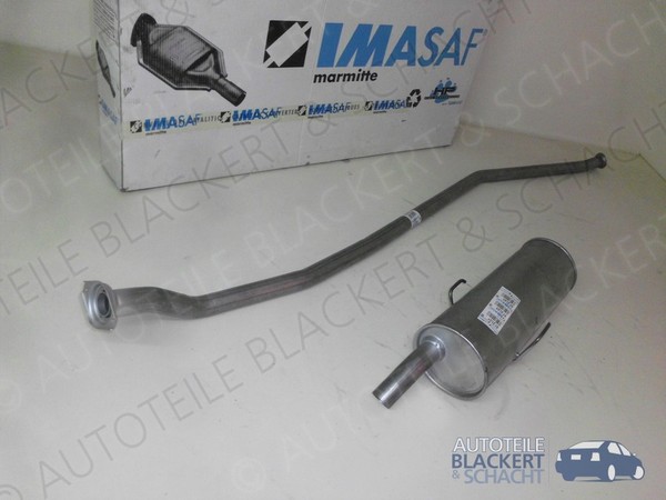Imasaf Auspuffset Mittelrohr+Endtopf FüR Peugeot 205 Kasten 1.1 O.Kat 1987-1990-image