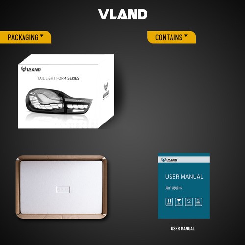 VLAND GTS OLED Tail Lights For 2014-2020 BMW F32 F33 F36 F82 F83 W/\Animation - Foto 17 di 18