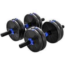 Kit haltères musculation réglables 15 kg 3 en 1 Barres de Bleu ensemble de