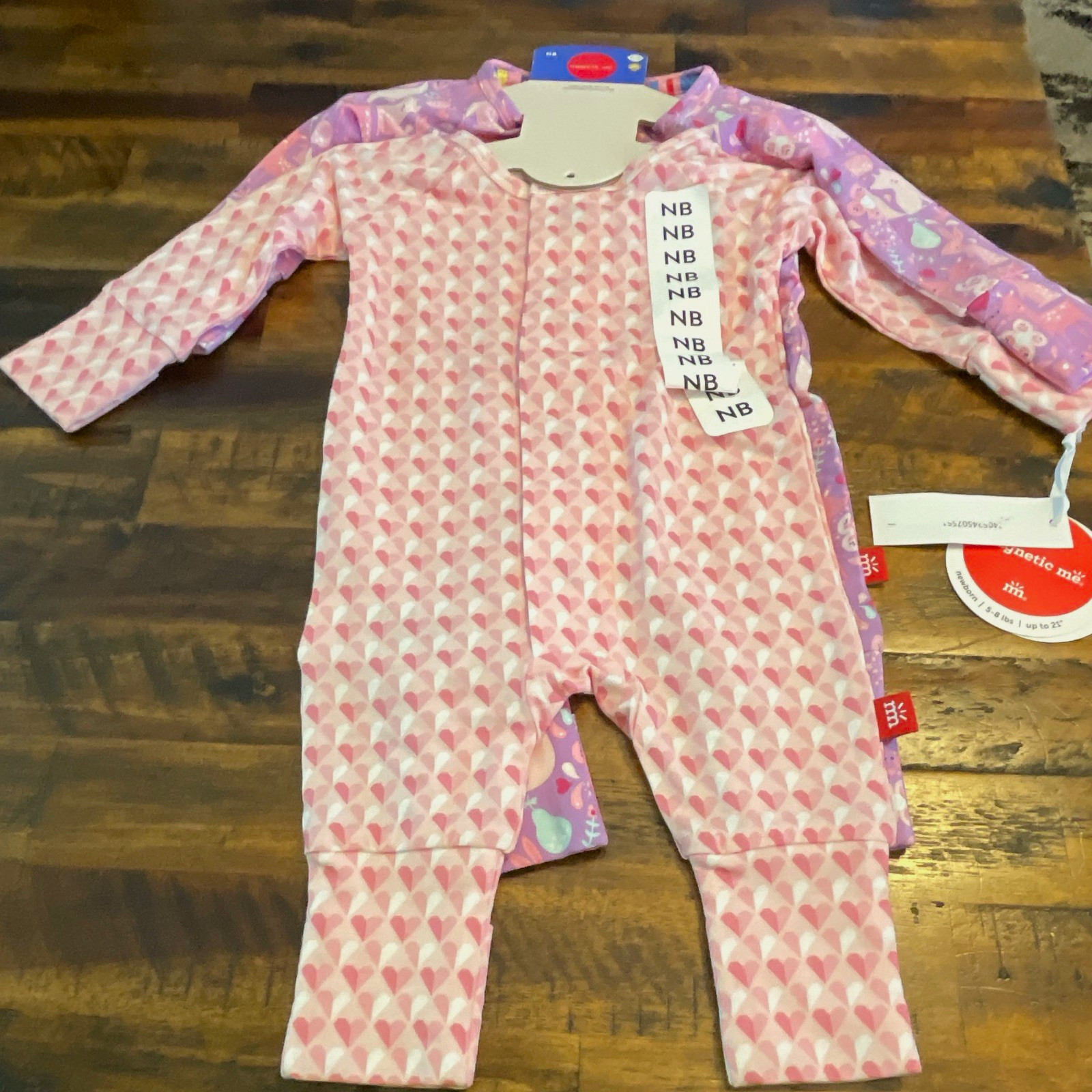 Magnetic Me Unisex Newborn 2-Piece Animal Geometric Sleeper Set Magnetic Pink
