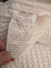 Chatham Waffle Weave Blanket 90x90" Queen Creamy White 100 Cotton Made in USA