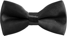 Solid Banded Adjustable Length Pre-tied Boy's Bow Tie