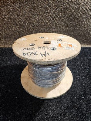 Aircraft Cable 7 x 19-1/4'' 500 Feet Spool Galvanized 7000 lbs Breaking Strength