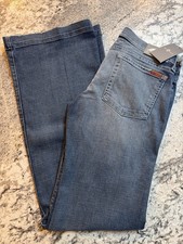 7 For All Mankind Women's Slim Jeans Medium Blue Denim Wash Solid 5-Pocket