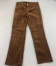 Well Worn Pants Womens 12 Brown Corduroy Flat Front High Rise Straight Leg NWT