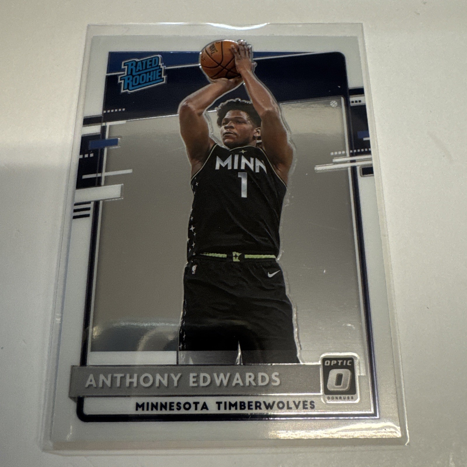 Anthony Edwards 2020-21 Panini Donruss Optic Rated Rookie Base Card #151