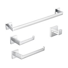 BAGNOLUX Bathroom Hardware Set 4 Pieces SUS304 Stainless Steel - Polished Chrome
