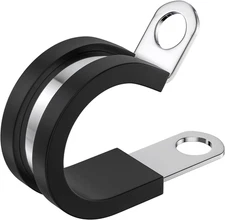 50 PCS 1/2 Inch Cable Clamps, 304 Stainless Steel Cable Clamps, Insulated Clamp,