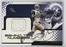 2001 Fleer E-X Behind the Numbers Jerseys Signatures 17/80 Isaac Bruce Auto n8a