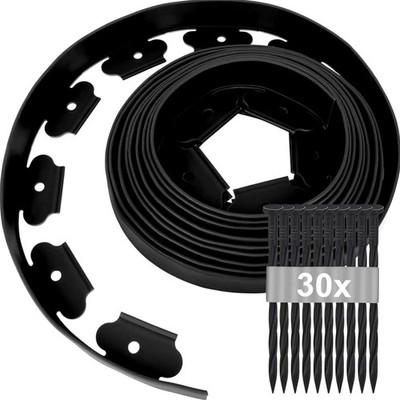 Lawn Edging Plastik 10m Curves Garten Begrenzung Blumenbeet schwarzt flexible