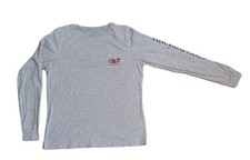 Kids Unisex Vineyard Vines Football Long Sleeves Pocket T-shirt Size S 8-10 