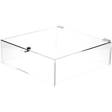 Plymor Clear Acrylic Locking Countertop Display Case, 6" H x 18" W x 18" D