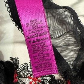 L'Agent by Agent Provocateur Black Lace Bra Floral Sheer Underwire 34A Vintage