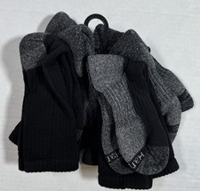 Hanes Crew Socks 6 Pack Men's Size 6-12 Black Gray