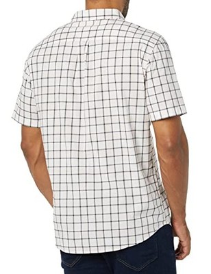 AMAZON ESSENTIALS MEN'S SLIM-FIT POPLIN SHIRT SIZE: MEN M - PINK BUFFALO PLAID