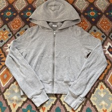 Aritzia TNA Grey Zip-Up Cropped Sweatshirt Hoodie Women  s Size XS Activewear