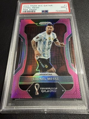 2022 Prizm World Cup Qatar Lionel Messi Pink Prizm Argentina World 