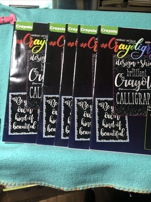 5- New Crayola Midnight Metallic Hand Lettering Caligraphy Instructions Books