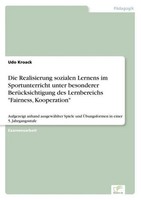 Die Realisierung Sozialen Lernens Im Sportunterricht Unter Besonderer BerüCksich