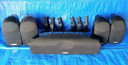 Polk Audio TL-1 Set of Satellite Speakers Center Channel Blackstone W/ Brackets