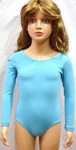 GIRL'S COTTON LONG SLEEVE LEOTARDS STRETCHY DANCE/GYM/BALLET SPORTS COLOUR&SIZES - Picture 8 of 37
