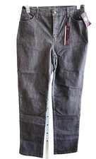 Gloria Vanderbilt Amanda Jeans Heritage Fit Stretch Denim Embellished Gray 8 NWT