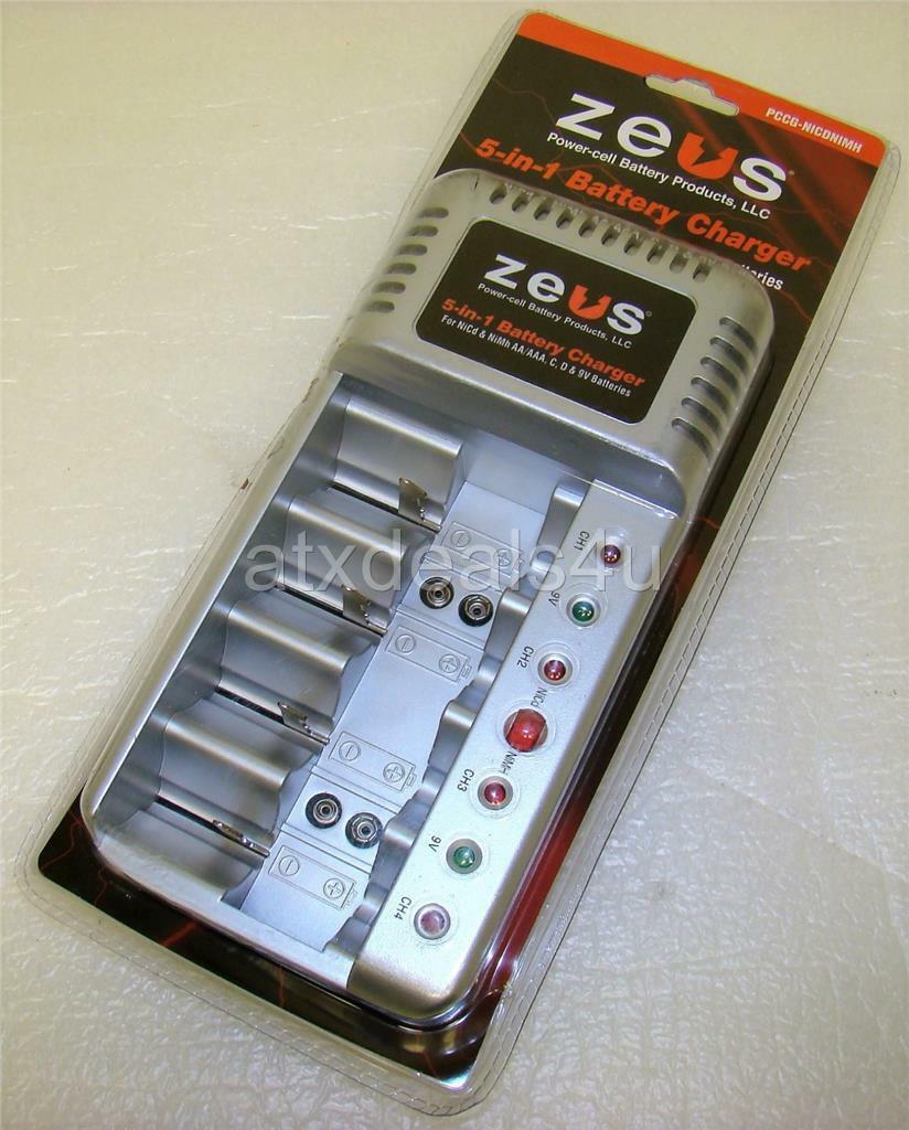 ZEUS PCCGNICGNIMH 5In1 Battery Charger New Sealed For NiCd & NiMh