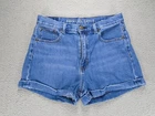 American Eagle Womens Jean Shorts Blue Size 6 High Rise Mom Cuffed Pockets