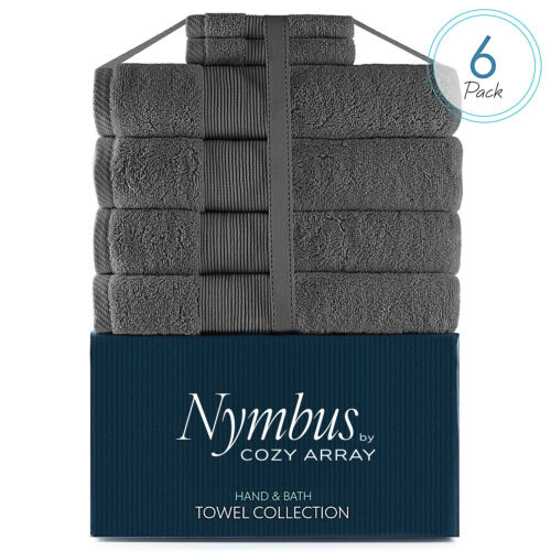 6 Pc Towel Set- 4 Bath Towels & 2 Washcloths Set 100% Cotton Ultra Soft 700 GSM - Picture 47 of 50