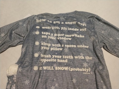 NWT Justice Girls Snowflake Snow Day Nightgown & Cozy Socks Set - Picture 2 of 2