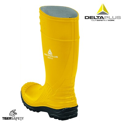 Delta Plus IRON S5 Gelb Wasserfest Stahlkappe Gummistiefel Wellies