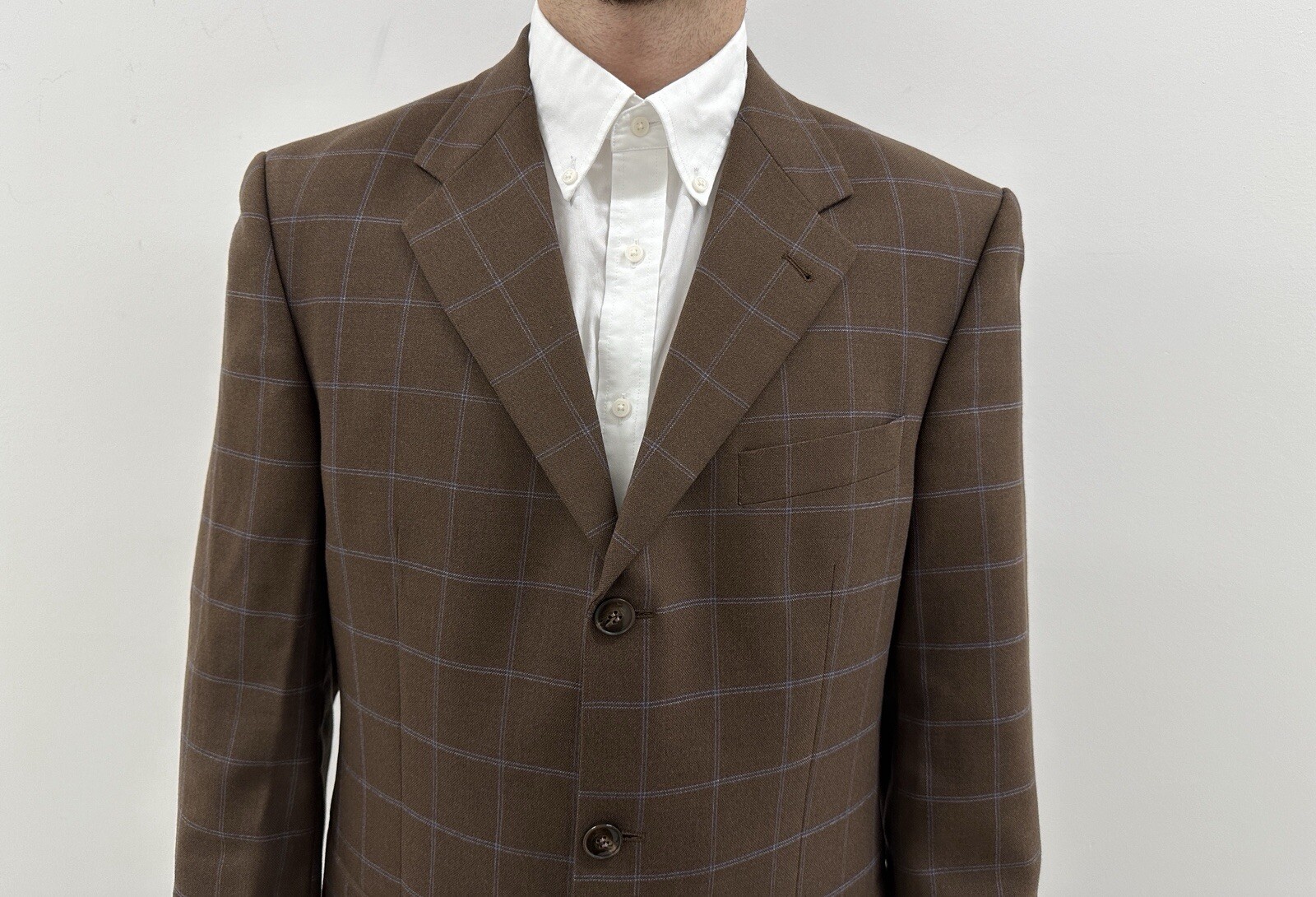 Giacca blazer uomo vintage YSL Yves Saint Laurent Pour Homme cappotto lana a quadri