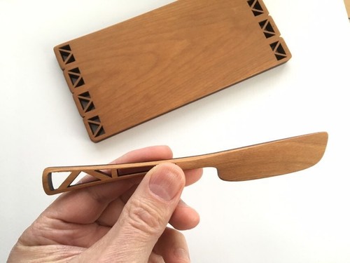 MoonSpoon Butter Board, Handmade Laser cut Cherry Wood. Great For Soft Cheese 🧀 - Picture 2 of 10