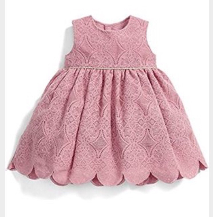girls pink lace dress