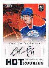 2013-14 SCORE HOT ROOKIES SIGNATURE JUSTIN SCHULTZ ROOKIE AUTO EDMONTON OILERS