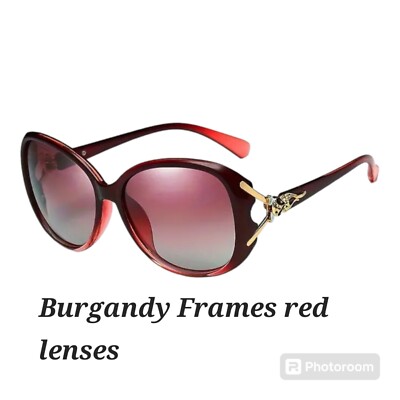 Oval Fashion Burgandy Sunglasses 