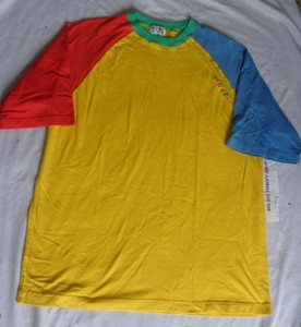 red yellow green t shirt