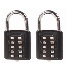 10-Digit Combination Lock Push Button Padlock 5 Digit Locking Mechanism 2PCS
