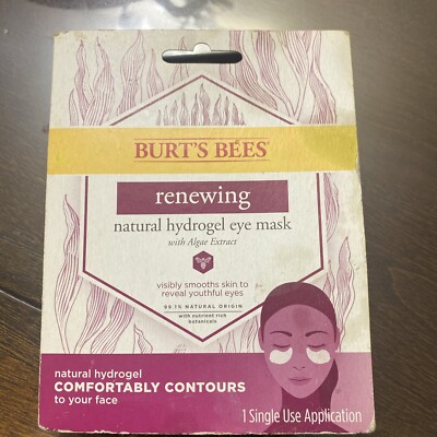 Burt's Bees Renewing Natural Hydrogel Eye Mask W/ Algae Extract 1 Count