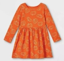 NWT Girls Halloween Toddler Girls' Dress 18m Pumpkin Long Sleeve Cat Jack