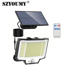 Separate Panel Solar Motion Sensor Light Outdoor For Outside Yard Shed Wall