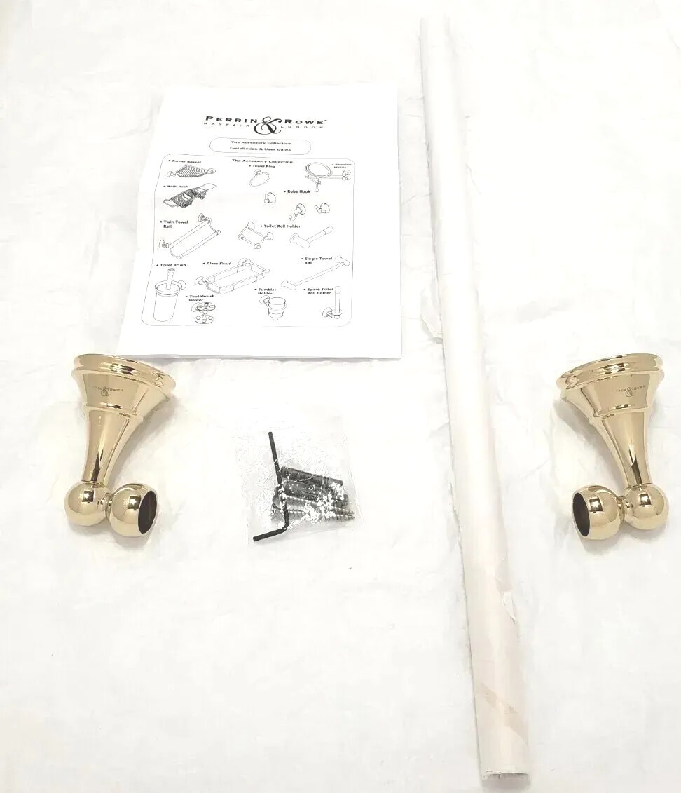 Bathroom English Gold 19-1/2" Towel Bar Georgian Era Perrin & Rowe U.6640EG(New)