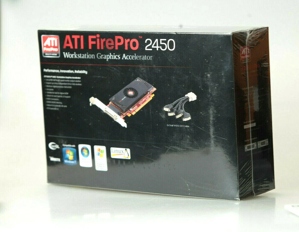 New, AMD, FirePro 2450 x1 512MB PCI Express x1 Multi-View Workstation Graphics - Image 2 of 4