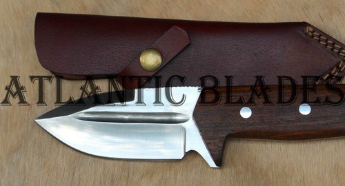 CUSTOM HANDMADE HIGH CARBON STEEL HUNTING KNIFE WITH WOOD HANDLE - Picture 4 of 8