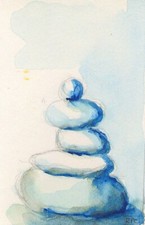 Original watercolor - Acquerello originale  ACEO originale Serie  Sassi