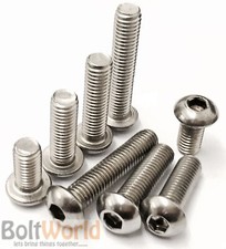 M10 / 10mm A2 STAINLESS STEEL SOCKET BUTTON / DOME HEAD ALLEN ALLAN SCREWS BOLTS