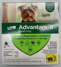 Advantage II Small Dog Flea Treatment Prevention Dogs 3-10 lbs. 4-Month Supply