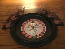 Elements Roulette Shot Glass Drinking Game, Mostly displayed, very lightly used.