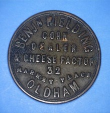 BENJAMIN FIELDING - CORN DEALER / CHEESE FACTOR - OLDHAM FARTHING - *62336689 🌈