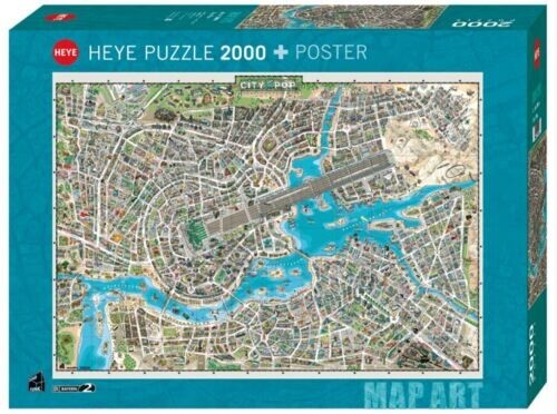 HEYE PUZZLE 2000 PEZZI + POSTER CITY OF POP 97x69cm ART 29844 - Foto 1 di 1